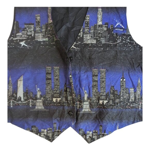 NYC Los Angeles Skylines Mens Vest Twin Towers XL - Picture 3 of 4